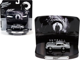 Johnny Lightning JLDR013-JLSP083  1964 Aston Martin DB5 Silver Birch with Collectible Tin Display "007" "Skyfall" (2012) Movie (23rd in the James Bond Series) 1/64 Diecast Model Car