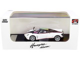 LCD Models LCD64015w  Pagani Huayra Roadster White Metallic and Carbon with Red Stripes 1/64 Diecast Model Car