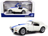 Solido S1804906  Shelby Cobra 427 S/C Convertible Wimbledon White with Blue Stripes 1/18 Diecast Model Car
