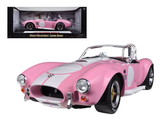 Shelby Collectibles SC114  1965 Shelby Cobra 427 S/C Pink with White Stripes with Printed Carroll Shelby Signature