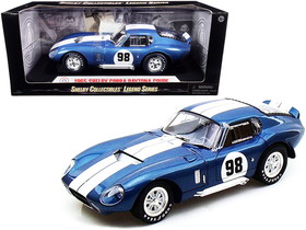 Shelby Collectibles SC130  1965 Shelby Cobra Daytona Coupe #98 Blue 1/18 Diecast Model Car