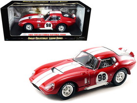 Shelby Collectibles SC131  1965 Shelby Cobra Daytona Coupe #98 Red with White Stripes 1/18 Diecast Model Car