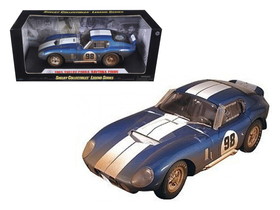 Shelby Collectibles SC133  1965 Shelby Cobra Daytona #98 Blue with White Stripes After Race (Dirty Version) 1/18 Diecast Model Car
