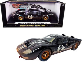 Shelby Collectibles SC431  1966 Ford GT-40 MK II #2 Black with Silver Stripes After Race (Dirty Version) 1/18 Diecast Model Car