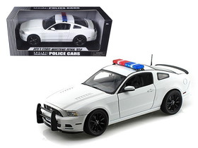 Shelby Collectibles SC463  2013 Ford Mustang Boss 302 White Unmarked Police Car 1/18 Diecast Car Model