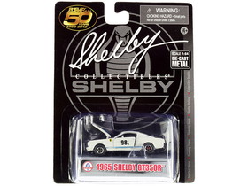 Shelby Collectibles 1965 Ford Mustang Shelby GT350R #98B Terlingua Racing Team White with Blue Stripes Shelby American 50 Years (1962-2012) 1/64 Diecast Model Car
