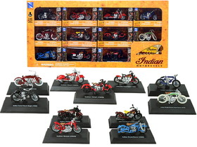 New Ray SS-06065  "Indian Motorcycle" Set of 11 pieces 1/32 Diecast Motorcycle Models