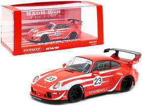 Tarmac Works T43-014-WU  Porsche RWB 993 #23 "RWBWU" Red with White Stripes "RAUH-Welt BEGRIFF" 1/43 Diecast Model Car