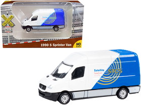 Classic Metal Works TC102  1990 Mercedes Benz Sprinter Van White and Blue "STCS Satellite TeleCom Security" "TraxSide Collection" 1/87 (HO) Scale Diecast Model
