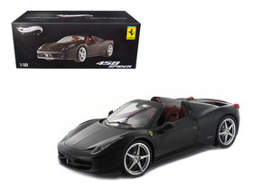 Hot wheels X5485  Ferrari 458 Italia Spider Matt Black Elite Edition 1/18 Diecast Car Model