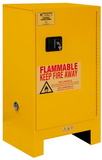 Durham 1016ML-50 FM Approved, Flammable Storage Cabinet With Legs, 16 Gallon, 1 Door, Manual Close, 1 Shelf, Safety Yellow