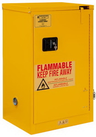 Durham 1016S-50 FM Approved, Flammable Storage Cabinet, 16 Gallon, 1 Door, Self Close, 1 Shelf, Safety Yellow