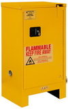 Durham 1016SL-50 FM Approved, Flammable Storage Cabinet With Legs, 16 Gallon, 1 Door, Self Close, 1 Shelf, Safety Yellow