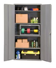 Durham 2501-4S-95 Industrial 16 Gauge Storage Cabinet, 24X36X72, 4 Shelves