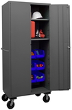 Durham 2501M-BLP-12-2S-5295 Mobile Cabinet with Hook-On Bins and Shelves