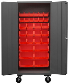 Durham 2501M-BLP-30-1795 Mobile Cabinet with Hook-On Bins