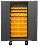 Durham 2501M-BLP-30-95 Mobile Cabinet with Hook-On Bins