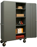 Durham 2501M-BLP-4S-95 Mobile Cabinet with 4 Shelves