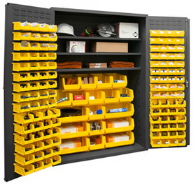 Durham 2502-138-3S-95 16 Gauge Cabinets with Hook-On Bins and Shelves