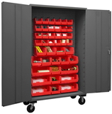 Durham 2502M-BLP-42-1795 Mobile Cabinet with Hook-On Bins