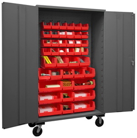 Durham 2502M-BLP-42-1795 Mobile Cabinet with Hook-On Bins