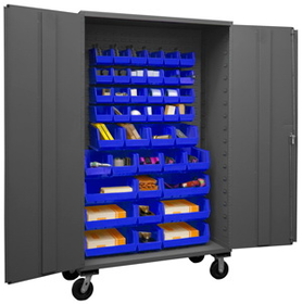 Durham 2502M-BLP-42-5295 Mobile Cabinet with Hook-On Bins