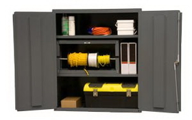 Durham 2503-2S-95 Industrial 16 Gauge Storage Cabinet, 24X36X42, 2 Shelves