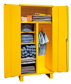 Durham 3501-HDL-50 Spill Control Cabinet with Wardrobe/Broom Storage