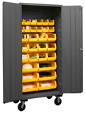 Durham 3501M-BLP-30-95 Mobile Cabinet with Hook-On Bins
