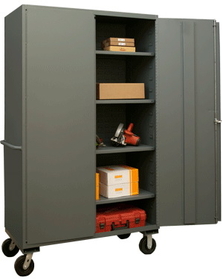 Durham 3501M-BLP-4S-95 Mobile Cabinet with 4 Shelves