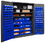 Durham 3502-138-3S-5295 Heavy Duty Cabinet, lockable with 3 adjustable shelves, 138 blue Hook-On-Bins, flush door style, gray