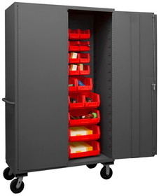 Durham 3502M-BLP-42-1795 Mobile Cabinet with Hook-On Bins