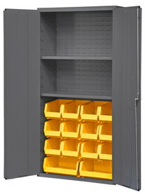 Durham 3602-BLP-14-2S-95 Cabinets with Hook on Bins and Adjustable Shelves 36" Wide