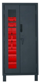 Durham 3702CXC-30B-1795 Access Control Cabinets with Hook-On Bins - 36 x 24 x 78 - Red
