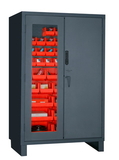 Durham 3703CXC-42B-1795 Access Control Cabinets with Hook-On Bins - 48 x 24 x 78 - Red