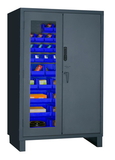 Durham 3703CXC-42B-5295 Access Control Cabinets with Hook-On Bins - 48 x 24 x 78 - Blue