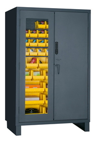 Durham 3703CXC-42B-95 Access Control Cabinets with Hook-On Bins - 48 x 24 x 78 - Yellow