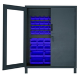 Durham 3704CXC-54B-5295 Access Control Cabinets with Hook-On Bins - 60 x 24 x 78 - Blue