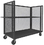 Durham 3ST-EX2448-1AS-95 3 Sided Mesh Truck with 6" x 2" Phenolic casters, (2) rigid and (2) swivel, 2 shelves, (1) adjustable and tubular push handle