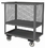 Durham 4SLT-EX1832-1.2K-95 4 Sided Mesh Low Deck Truck with 5" x 1-1/4" Polyurethane casters, (2) rigid and (2) swivel with side brakes, 1 mesh enclosed shelf, 1-1/2" lips up on bottom shelf