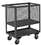Durham 4SLT-EX3048-5PO-95 4 Sided Mesh Low Deck Truck with 5" x 1-1/4" Polyolefin casters, (2) rigid and (2) swivel with side brakes, 1 mesh enclosed shelf, 1-1/2" lips up on bottom shelf