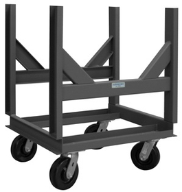 Durham BCTE-2836-4K-95 Bar Cradle Truck with (4) swivel 6" x 2" Phenolic casters and 2 cradles, gray
