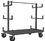 Durham BPT-3648-95 Bar or Pipe Moving Truck with (4) 8" x 2" swivel, Phenolic casters with side brakes and 3 levels with 4 cradles within each, gray