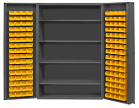 Durham DC48-128- 4S-95 Cabinets with Hook on Bins and Adjustable Shelves - 48" Wide, 48X24X72, 128 Bins