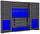 Durham DCBDLP694RDR-5295 Heavy Duty Cabinet, lockable with 1 adjustable shelf and 12 door shelves, 69 blue Hook-On-Bins, 4 drawers, flush door style, gray