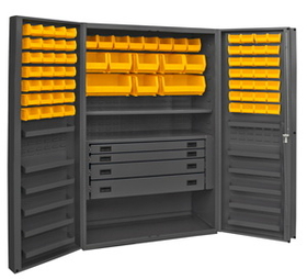 Durham DCBDLP724RDR-95 Cabinets with Hook on Bins , Adjustable Shelves and Drawers 48" Wide