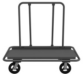 Durham DT-3048-8MR-95 Drywall Truck with 8" x 2" Mold-on rubber casters, (2) rigid and (2) swivel with a 18" x 47-15/16" deck, gray