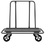 Durham DT-3048-8MR4SW-95 Drywall Truck with (4) swivel 8" x 2" Mold-on rubber casters and a 18" x 47-15/16" deck, gray