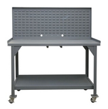 Durham DWBM-3060-BE-LP-95 Mobile Work Bench with Louvered Panel Top