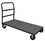 Durham EPT24366MR95 Platform Truck with 6" x 2" Mold-On-Rubber casters, (2) rigid and (2) swivel, lips down with removable, tubular offset push handle, gray